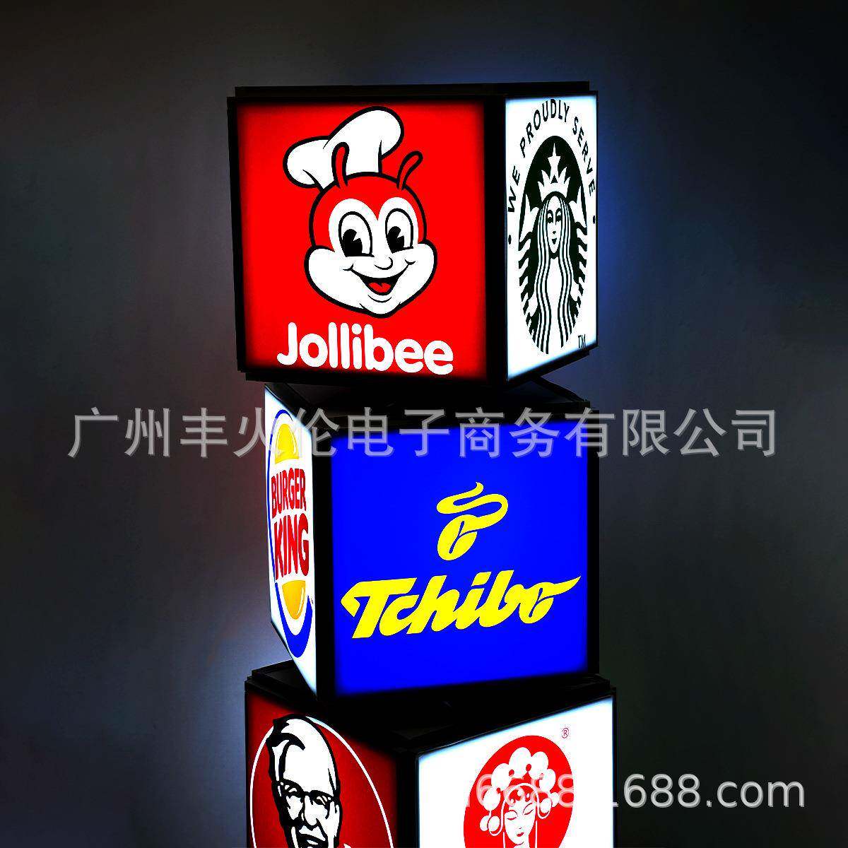 全自动旋转软膜卡布led灯箱户外门口防水落地立式底座菜单广告牌