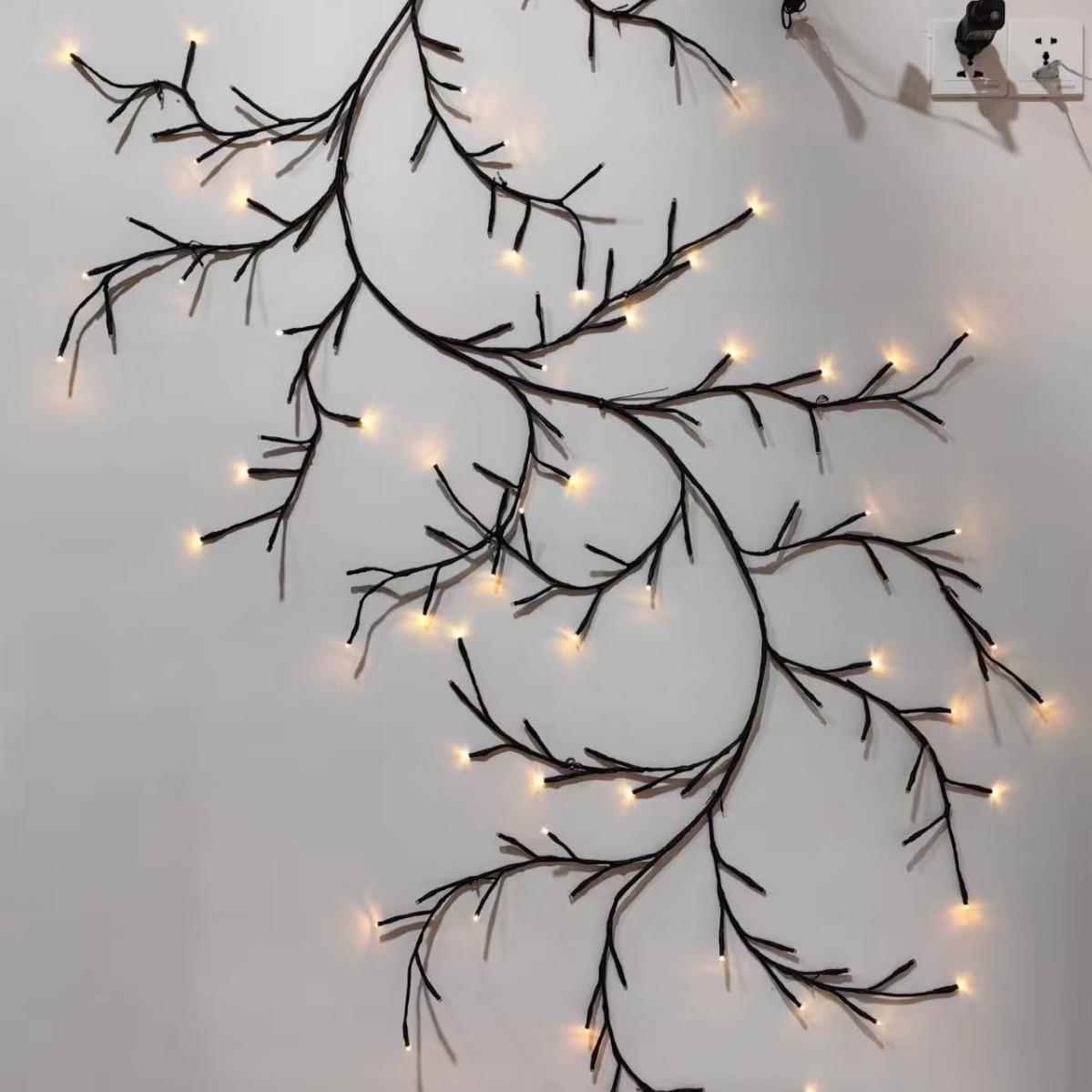 客厅卧室布置彩灯串节日装饰树枝灯串灯厂家144led树枝藤条网红in