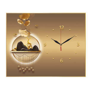 现代电表箱推拉装 饰画电闸遮挡液压配电箱挂画 饰画带钟表免打孔装