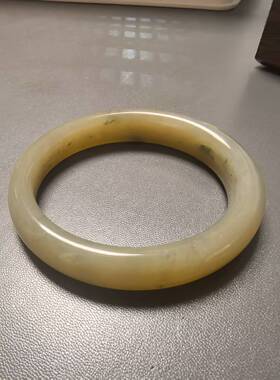 捡漏 ZB46 天然和田玉糖色飘花手镯 46.68g 内直径56.5mm 附鉴证