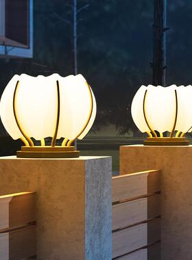 大门院灯门柱灯户外太阳能MXS-0298墙柱子灯园柱头灯圆形别墅庭立