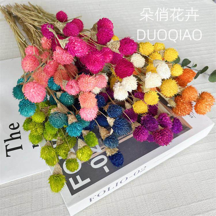 云南干花草莓果花束配花草莓果干花天然干花千日红小清新ins
