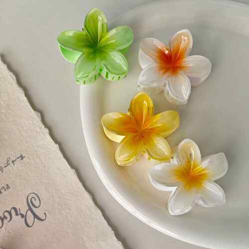 Hair Flower Clip Clips Hawaiian Plumeria Beach Flowers Claw