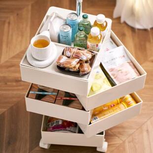 360004旋转收纳柜北欧风可移动床头柜卧室多层物柜储n比s多功能波