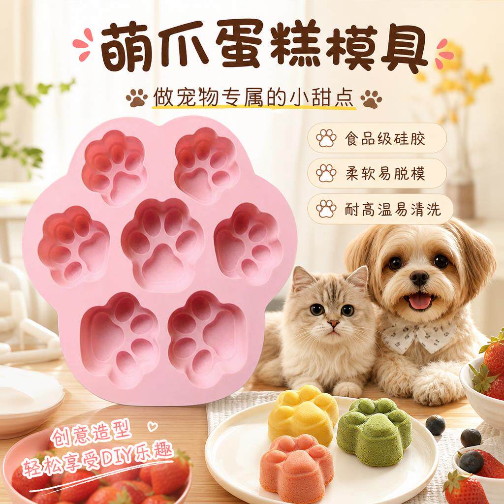 宠物蛋糕模具烘焙家用食品级烤箱专用硅胶手工皂模具多功能烤盘