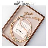 原创天然淡水珍珠手机斜挎链可背手工长款 挂绳挂脖绳背带绳送礼女