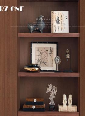 高端中世纪风格陶瓷艺术新中国风客厅禅宗茶室样板间装饰摆件