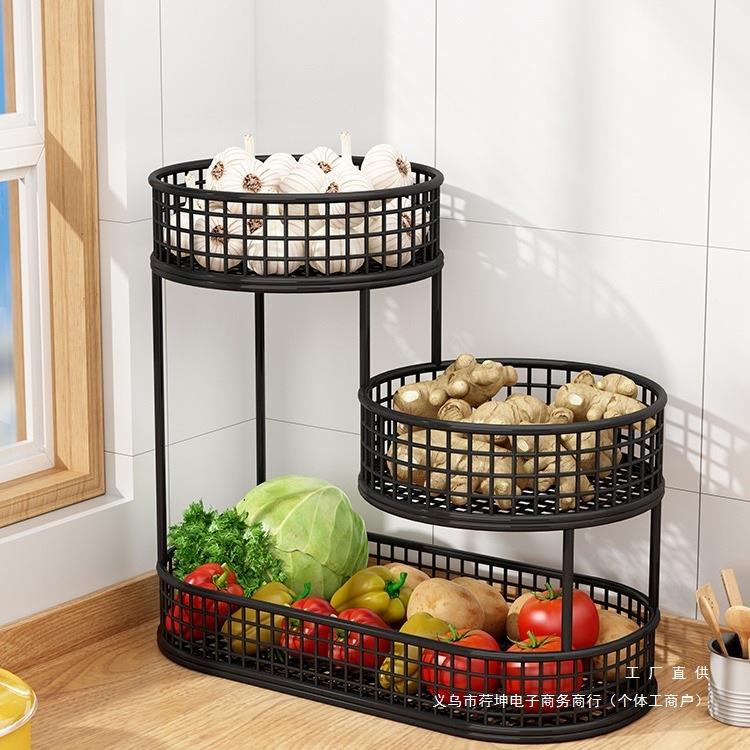 葱姜蒜收纳盒筐厨房置物架多功能台面放水果蒜头生姜大蒜调味料架