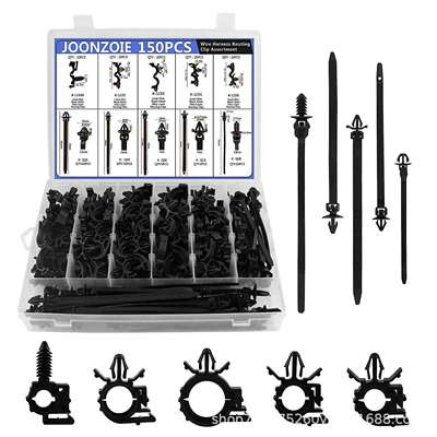 150PCS盒装通用于汽车车身线束固定卡扣尼龙卡子捆绑线束带