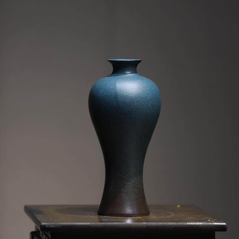 正品新中式复古禅意陶瓷梅花瓶瓶美人瓶件 客摆厅茶玄关仿室真水