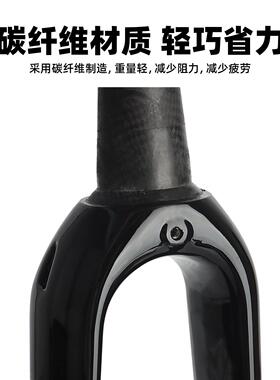 全碳纤维公路单自车700C无减震前行叉上28.6或3管9TZA377-A.8mm硬