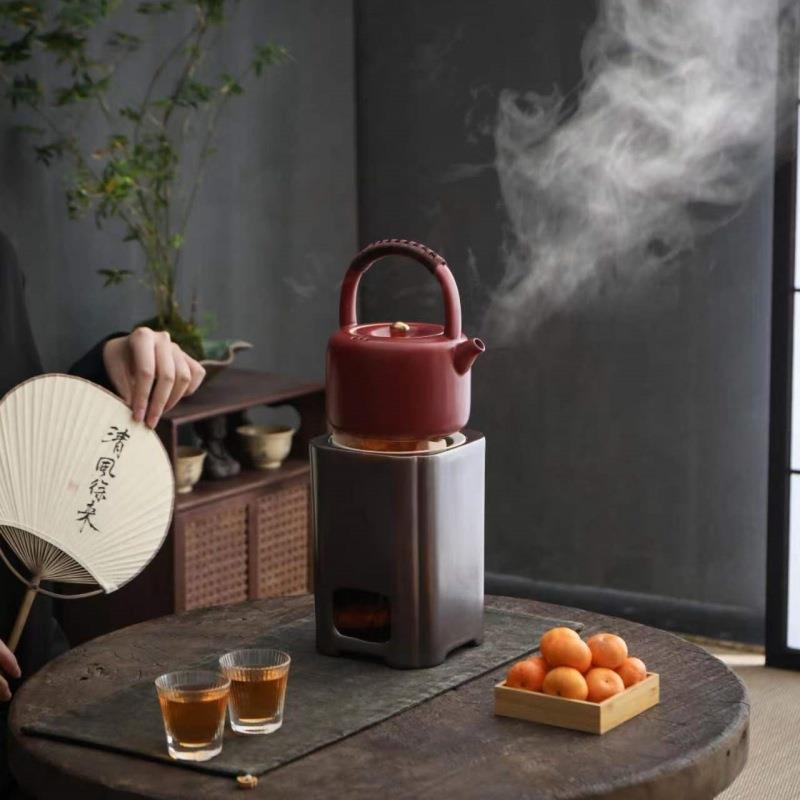 防爆裂煮茶炉家用户外可干烧酒精炭烤炉子围炉煮茶木炭煮茶器取暖