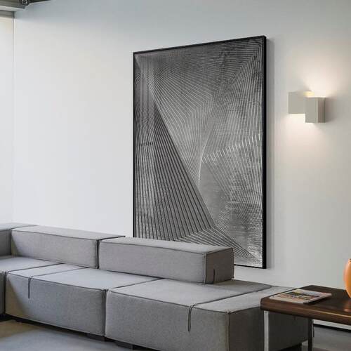 现代简约黑线条白装抽象饰画厅SQ1140客玄关壁画工业风办公室商业
