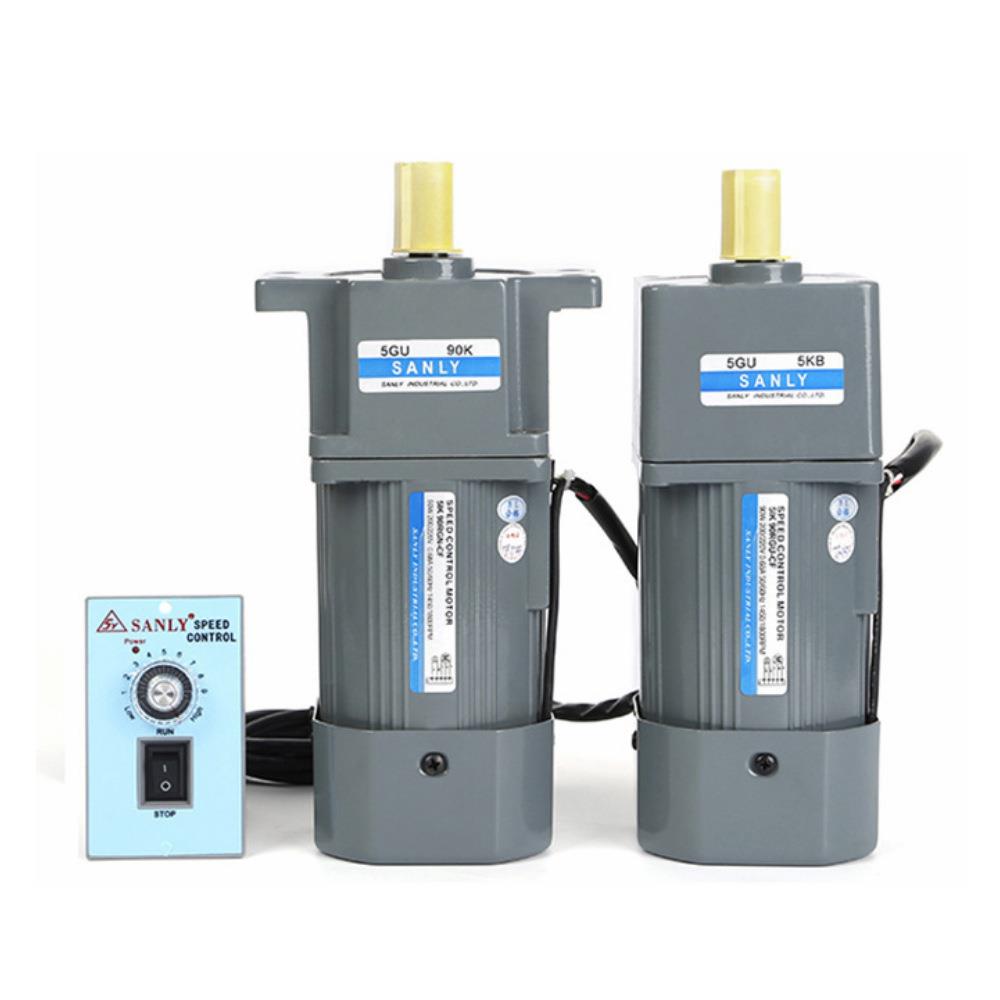90W15轴微型单相电容电机感应式定速调速马达配减速箱调速器刹车