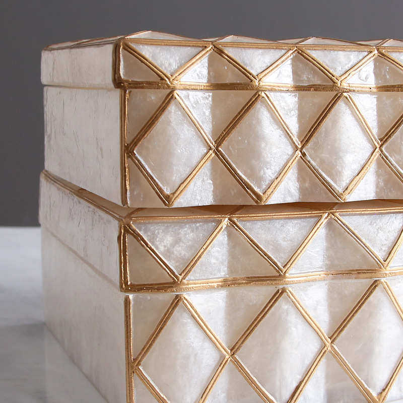 创意轻奢简约贝纹装饰盒饰品时尚现代客厅样板间酒店软装饰品摆件,特色手工艺,其他特色工艺品,淘宝优惠券,粉丝福利购,淘宝优惠卷