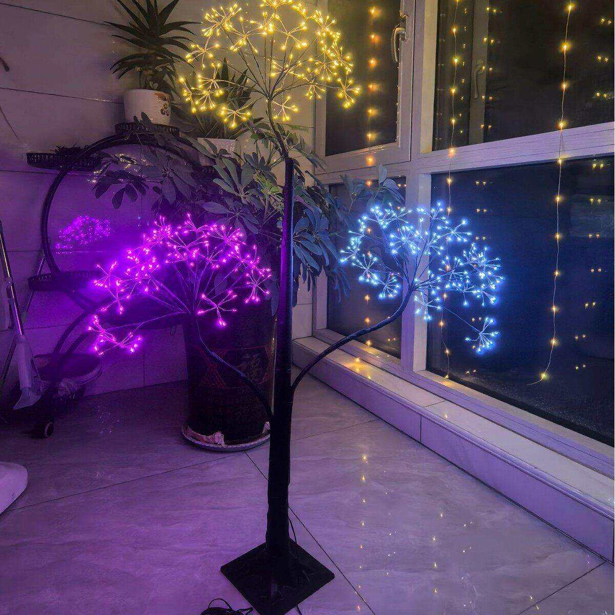 LED太阳能插电铜线树灯圣诞节装饰庭院花园超亮照明景观灯户外