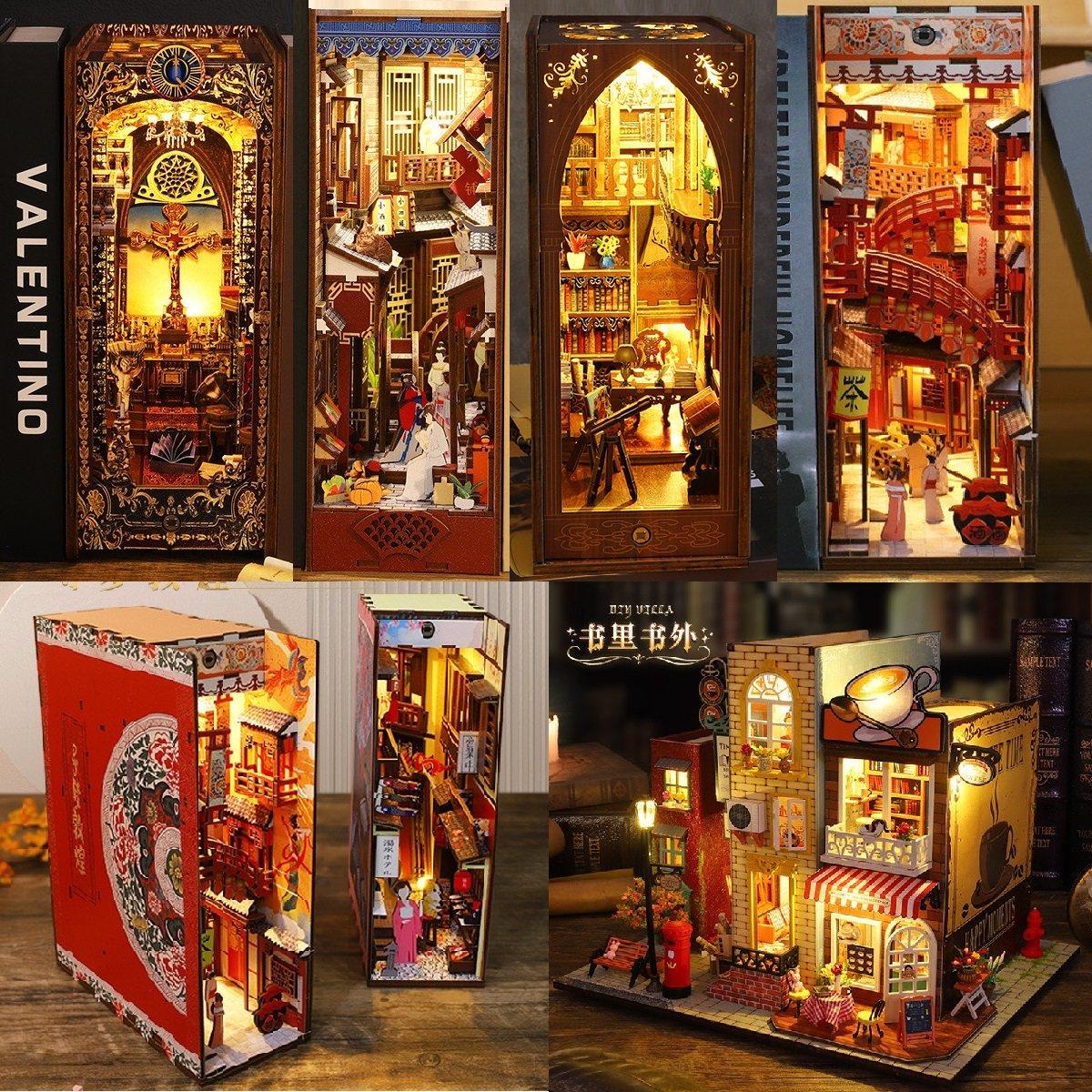手工DIY圣约翰教堂摆件 木制书立创意生日礼品卧室简约现代装饰品