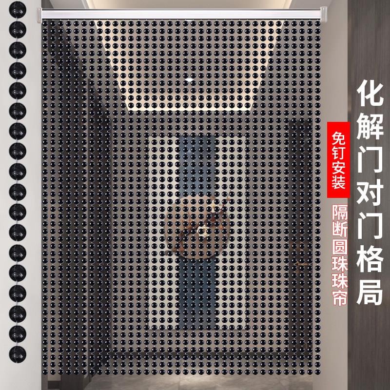 黑色水晶珠帘隔断窗门帘2026新款高档水晶免打孔门帘防蚊珠子串珠图片
