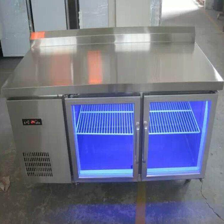 1.2米蓝光冰箱 奶茶玻璃门工冷藏展示柜