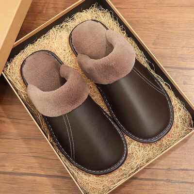 高端拖鞋男士秋冬季居家棉室内家用防水防滑家居保暖厚0901b