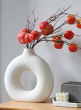 超大号甜甜圈陶瓷花瓶创意高级风摆件花店布景外贸背景墙装饰ins