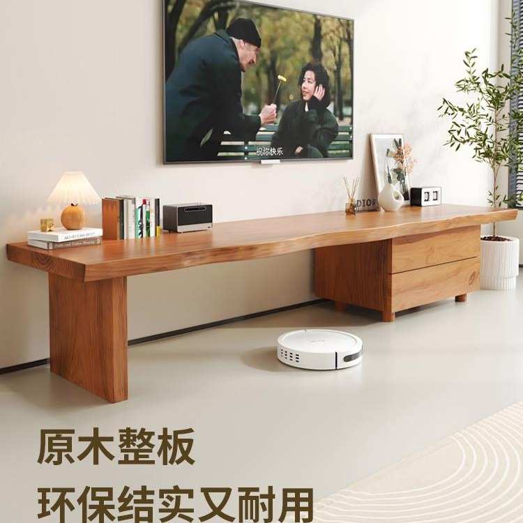 实木小户型寂地侘工业原木电视柜柜风客厅日式原木北欧民风宿设计