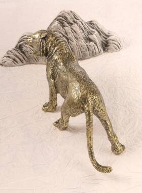 仿古玩古董收藏生肖虎旧做黄铜摆新中式件大国潮霸气老虎茶宠CA19