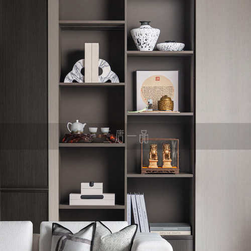 艺贝子新中式中古博古架高档装饰品摆件书房书架茶室设计师组合