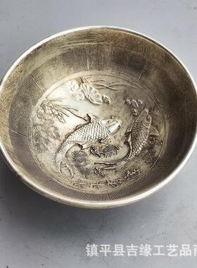 古玩龙碗仿古大清乾年双制双龙隆碗浮雕碗 GVV家居装饰摆福件百碗