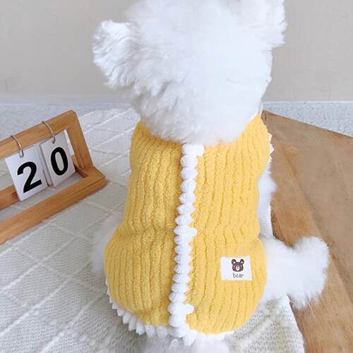宠物小狗狗抽条绒马甲泰迪比熊衣服秋冬款博美雪纳瑞冬季猫咪服装
