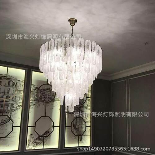 后现代软装设计师吊灯艺术水晶玻璃酒店大堂灯具简约个性轻奢灯饰