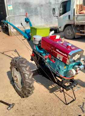 1YL-TLJ2马力扶旋耕机拖水田旱地两用田机手防滑轮柴油手扶耕拉机