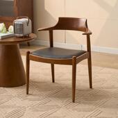 北欧实木餐椅可悬浮椅家用白蜡木绳编餐椅可挂桌椅书桌麻将靠背椅