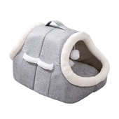 窝半封闭猫咪猫通用可拱形保暖窝四季 双门狗窝洞 宠物房子拆洗冬季