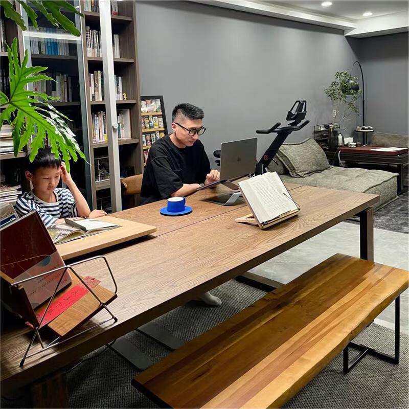 实木餐桌莫比恩家用客厅大书桌原木餐厅长桌子现代简约白蜡木饭桌