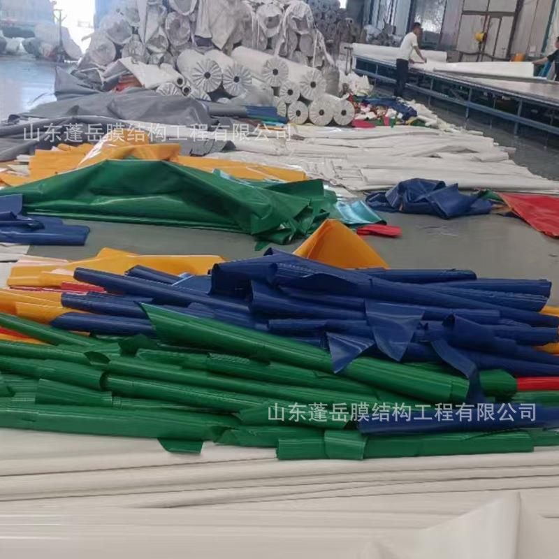 PVC膜布推拉篷防雨防水布车棚防晒遮阳布张拉膜结构源头厂家