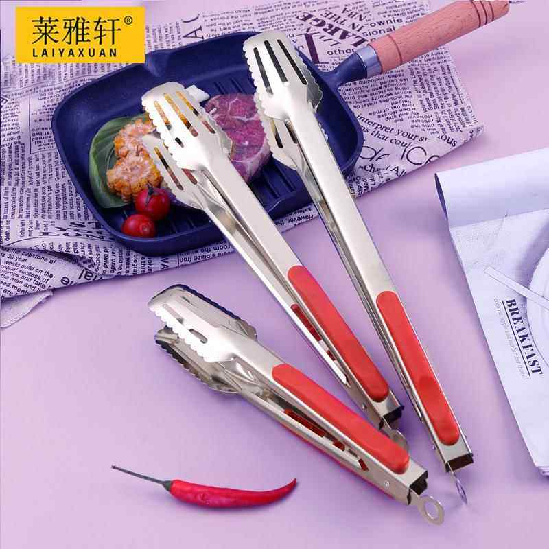 夹子食品夹不锈钢面包夹蛋糕夹加长烧烤夹加厚自助餐夹商用菜夹子