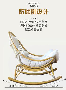 铝YYLD02合框架配坐台阳懒人椅大人防倾倒编藤摇摇垫躺椅藤椅阳金