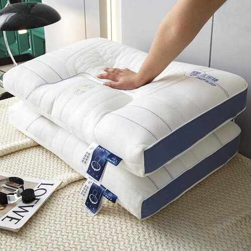 新款直销反牵引护颈枕头整头羽丝绒乳胶枕芯家用成人酒店枕心跨境