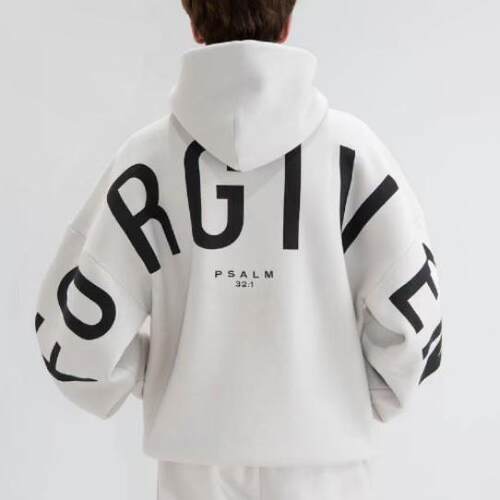 Unisex Trendy Faith Based Hoodie FORGIVEN Psalm 321 Graphic