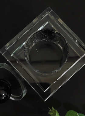 创意高级感水晶香薰瓶客厅桌面方形工艺品棉签罐轻奢玄关装饰摆件