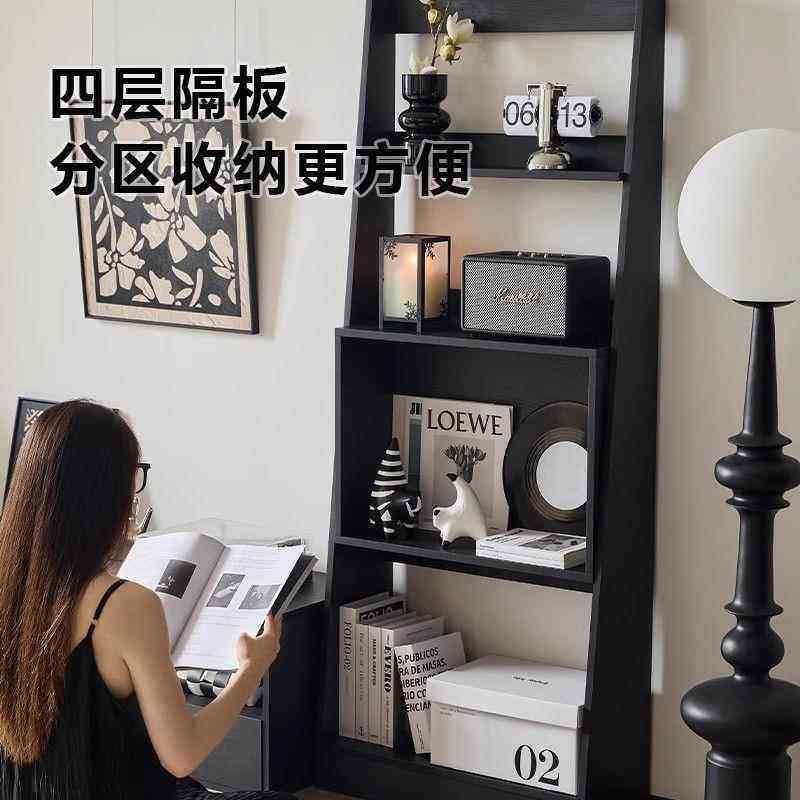 落地立书架展示架收复古边柜中风新VGB款超薄落地多式古层纳柜
