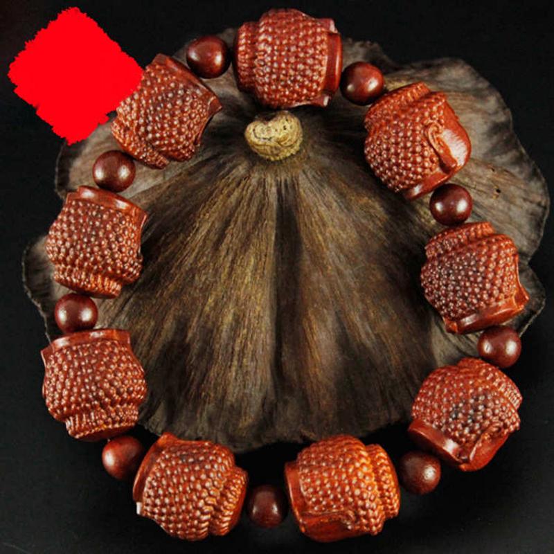 云南朱砂立体莲花手链高含量本命年转运珠男女款手串单圈珠宝手饰