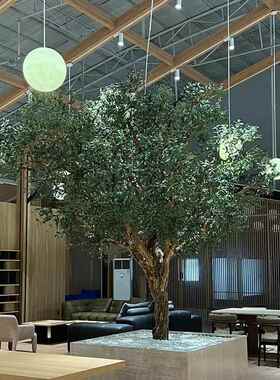 室内高布景仿真橄榄树景装饰大型仿生假植qy21524端物装绿造植景