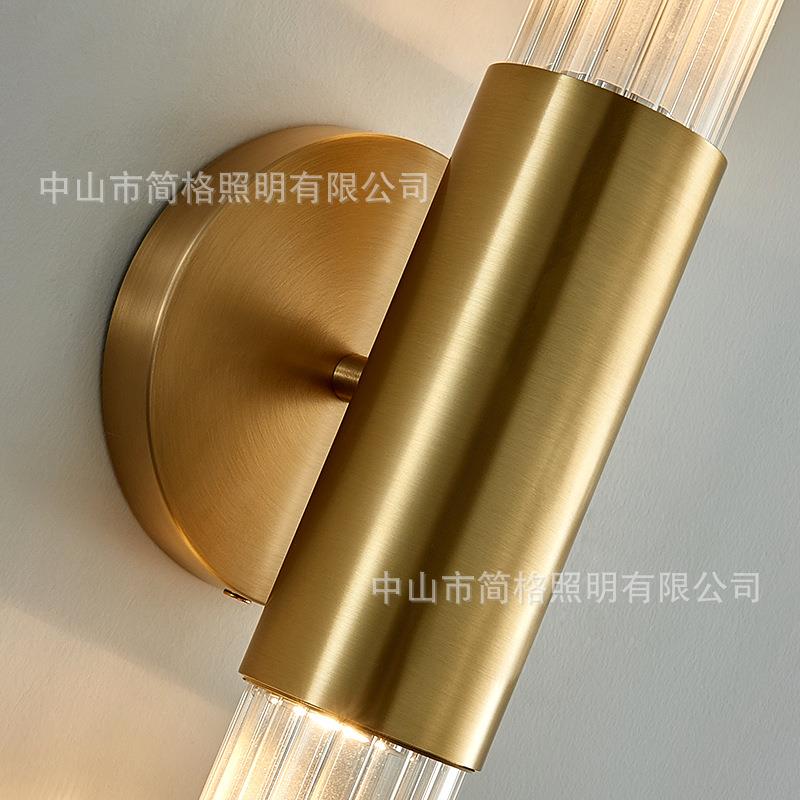 简约现代全铜长条纹酒店客厅卧室过道装饰画浴室镜前灯床头壁灯