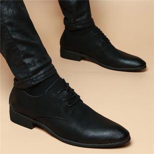 潮流皮男鞋 正品 男皮软面皮增磨高韩版 休闲鞋 英伦尖头商真务砂 男士