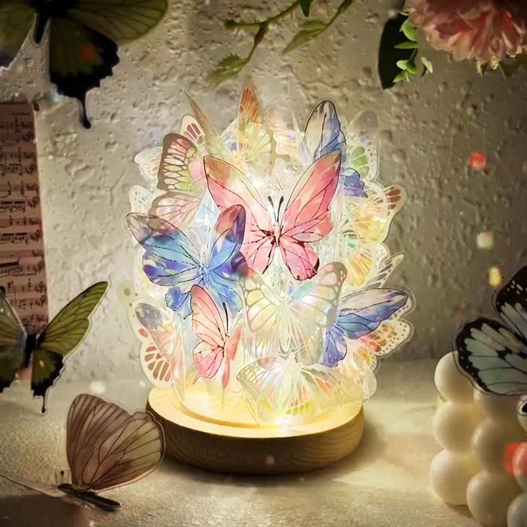 蝴蝶小夜灯diy材料包卧室睡眠床头氛围情侣新年春送女友生日礼物