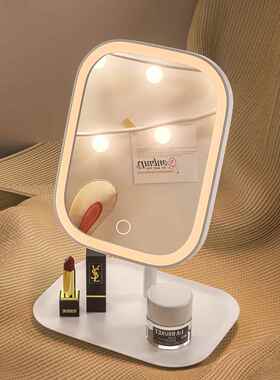 Home LED vanity mirror with light desktop makeup mirror