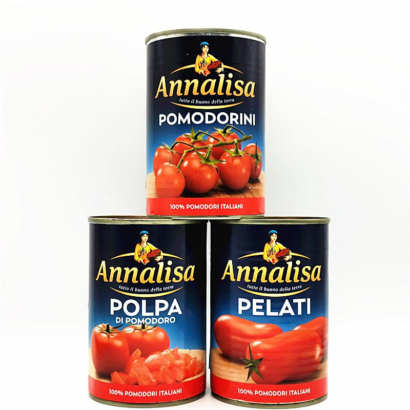 400g Annalisa Tomatoes意大利进口安娜丽莎番茄块 去皮番茄罐头