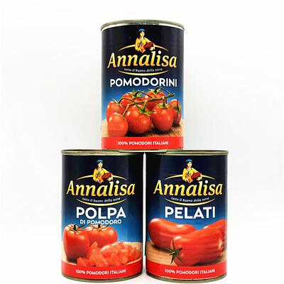400g Annalisa Tomatoes意大利进口安娜丽莎番茄块 去皮番茄罐头
